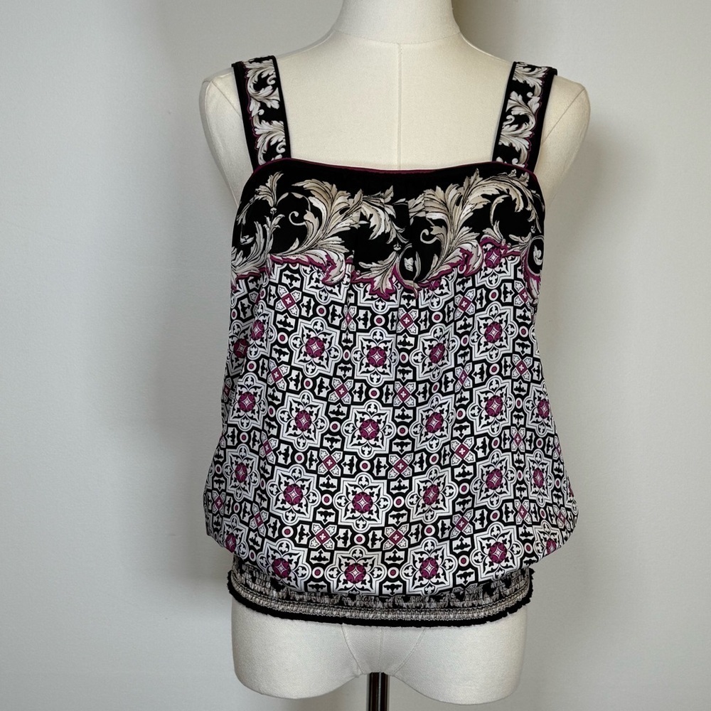 White House Black Market Tank Top Camisole Geometric Pattern Size Small